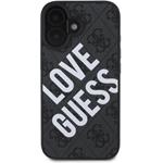 Guess PU Leather 4G Big Love Logo MagSafe kryt pre iPhone 16, čierny