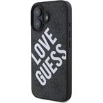 Guess PU Leather 4G Big Love Logo MagSafe kryt pre iPhone 16, čierny