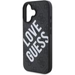 Guess PU Leather 4G Big Love Logo MagSafe kryt pre iPhone 16, čierny