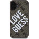 Guess PU Leather 4G Big Love Logo MagSafe kryt pre iPhone 16, hnedý