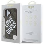 Guess PU Leather 4G Big Love Logo MagSafe kryt pre iPhone 16, hnedý