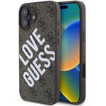 Guess PU Leather 4G Big Love Logo MagSafe kryt pre iPhone 16, hnedý