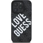 Guess PU Leather 4G Big Love Logo MagSafe kryt pre iPhone 16 Pro, čierny