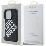 Guess PU Leather 4G Big Love Logo MagSafe kryt pre iPhone 16 Pro, čierny