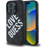 Guess PU Leather 4G Big Love Logo MagSafe kryt pre iPhone 16 Pro, čierny