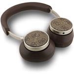 Guess PU Leather 4G Classic Logo ENC, bezdrôtové slúchadlá, hnedé