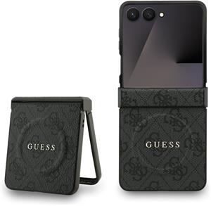 Guess PU Leather 4G Colored Ring Magnetic kryt pre Samsung Galaxy Z Flip 7, čierny