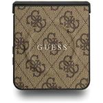Guess PU Leather 4G Colored Ring Magnetic kryt pre Samsung Galaxy Z Flip 7, hnedý