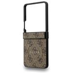 Guess PU Leather 4G Colored Ring Magnetic kryt pre Samsung Galaxy Z Flip 7, hnedý