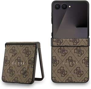 Guess PU Leather 4G Colored Ring Magnetic kryt pre Samsung Galaxy Z Flip 7, hnedý