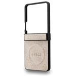 Guess PU Leather 4G Colored Ring Magnetic kryt pre Samsung Galaxy Z Flip 7, ružový