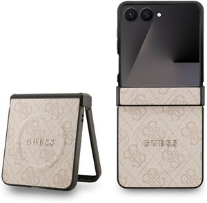 Guess PU Leather 4G Colored Ring Magnetic kryt pre Samsung Galaxy Z Flip 7, ružový