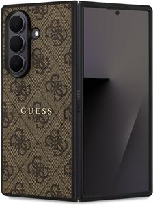 Guess PU Leather 4G Colored Ring Magnetic kryt pre Samsung Galaxy Z Fold 7, hnedý