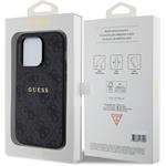 Guess PU Leather 4G Colored Ring MagSafe kryt pre iPhone 14 Pro, čierny