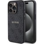 Guess PU Leather 4G Colored Ring MagSafe kryt pre iPhone 15 Pro, čierny