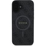 Guess PU Leather 4G Colored Ring MagSafe kryt pre iPhone 16, čierny