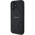 Guess PU Leather 4G Colored Ring MagSafe kryt pre iPhone 16, čierny