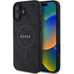 Guess PU Leather 4G Colored Ring MagSafe kryt pre iPhone 16, čierny