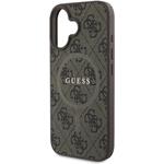 Guess PU Leather 4G Colored Ring MagSafe kryt pre iPhone 16, hnedý