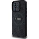 Guess PU Leather 4G Colored Ring MagSafe kryt pre iPhone 16 Pro, čierny