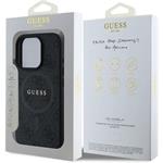 Guess PU Leather 4G Colored Ring MagSafe kryt pre iPhone 16 Pro, čierny