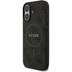 Guess PU Leather 4G Colored Ring MagSafe kryt pre iPhone 17, čierny