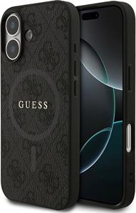 Guess PU Leather 4G Colored Ring MagSafe kryt pre iPhone 17, čierny