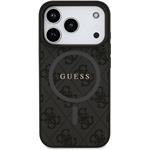 Guess PU Leather 4G Colored Ring MagSafe kryt pre iPhone 17 Pro, čierny