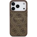 Guess PU Leather 4G Colored Ring MagSafe kryt pre iPhone 17 Pro, hnedý