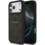 Guess PU Leather 4G Colored Ring MagSafe kryt pre iPhone 17 Pro Max, čierny