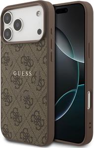 Guess PU Leather 4G Colored Ring MagSafe kryt pre iPhone 17 Pro Max, hnedý