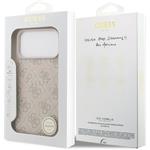 Guess PU Leather 4G Colored Ring MagSafe kryt pre iPhone 17 Pro Max, ružový