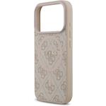 Guess PU Leather 4G Colored Ring MagSafe kryt pre iPhone 17 Pro, ružový