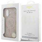 Guess PU Leather 4G Colored Ring MagSafe kryt pre iPhone 17, ružový