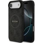 Guess PU Leather 4G Colored Ring MagSafe kryt pre iPhone Air, čierny