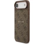 Guess PU Leather 4G Colored Ring MagSafe kryt pre iPhone Air, hnedý