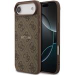 Guess PU Leather 4G Colored Ring MagSafe kryt pre iPhone Air, hnedý