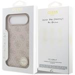 Guess PU Leather 4G Colored Ring MagSafe kryt pre iPhone Air, ružový