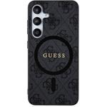 Guess PU Leather 4G Colored Ring MagSafe kryt pre Samsung Galaxy S24+, čierny