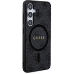 Guess PU Leather 4G Colored Ring MagSafe kryt pre Samsung Galaxy S24, čierny