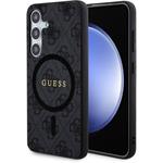 Guess PU Leather 4G Colored Ring MagSafe kryt pre Samsung Galaxy S24, čierny