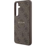 Guess PU Leather 4G Colored Ring MagSafe kryt pre Samsung Galaxy S24+, hnedý