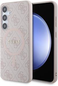 Guess PU Leather 4G Colored Ring MagSafe kryt pre Samsung Galaxy S24+, ružový