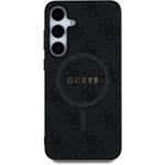 Guess PU Leather 4G Colored Ring MagSafe kryt pre Samsung Galaxy S25, čierny