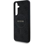 Guess PU Leather 4G Colored Ring MagSafe kryt pre Samsung Galaxy S25, čierny