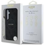 Guess PU Leather 4G Colored Ring MagSafe kryt pre Samsung Galaxy S25+, čierny