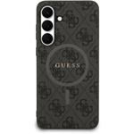 Guess PU Leather 4G Colored Ring MagSafe kryt pre Samsung Galaxy S25 FE, čierny