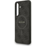Guess PU Leather 4G Colored Ring MagSafe kryt pre Samsung Galaxy S25 FE, čierny