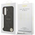 Guess PU Leather 4G Colored Ring MagSafe kryt pre Samsung Galaxy S25 FE, čierny