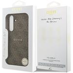 Guess PU Leather 4G Colored Ring MagSafe kryt pre Samsung Galaxy S25 FE, hnedý